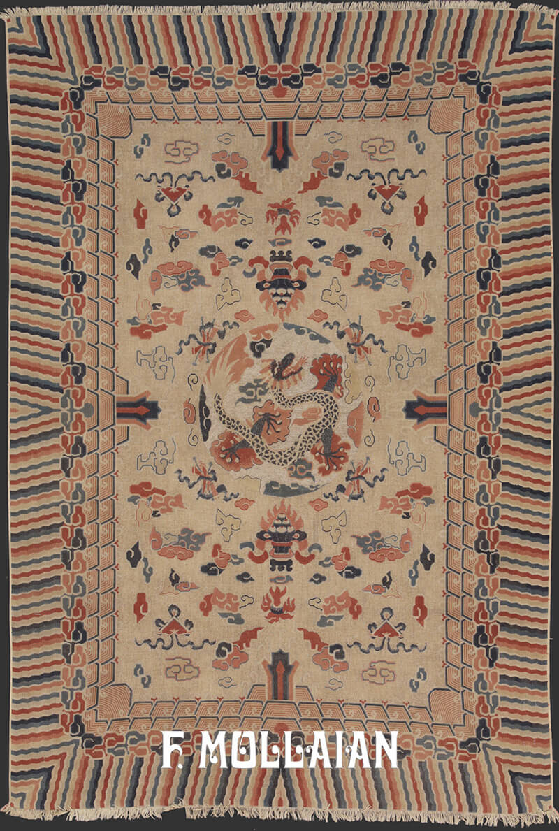 Antiker Chinesischer Kilim Ningxia Metall Thread n°:59607719